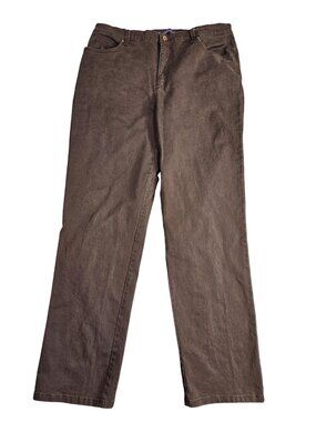 Gloria Vanderbilt Amanda‎ Tapered Jeans Womens 16 Brown High Rise Stretch Denim